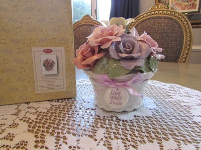 Anna Rosa Get Well Soon Basket San Francisco Music Box Porcelain Boxed New