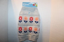 Vibrant Life™ Pet Apparel Sweater - Size Small - Dog or Cat - Gray w/Flowers