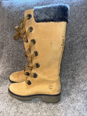 Timberland 91335 Mirney Knee High Wheat Tall Tan Faux Fur  display picture 2