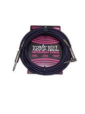 Ernie Ball Braided Straight Angle Inst Cable 20 ft. Neon Purple/Black Brand New