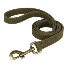 Dark Green PU Leather Dog Leash, 4ft, Faux Leather, Small Medium Dogs