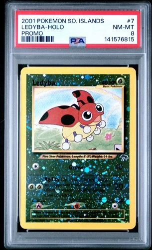 2001 POKEMON SOUTHERN ISLANDS PROMO #7 LEDYBA-HOLO PSA 8