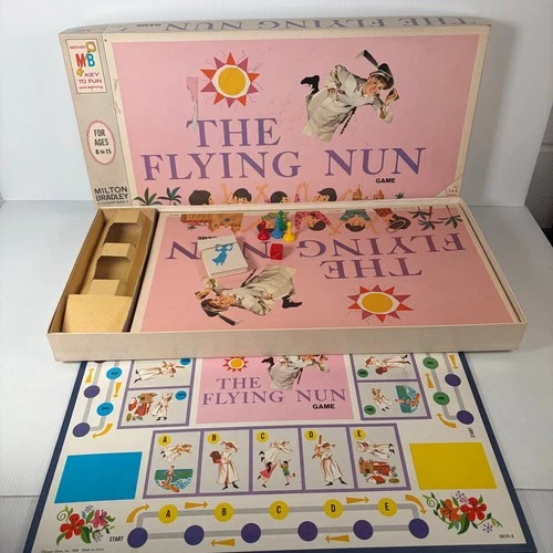 Vintage 1968 The Flying Nun Milton Bradley Board Game 2-4 Players Complete