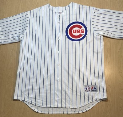 Vintage Majestic Chicago Cubs Moises Alou #18 Pinstripe XL Vintage Majestic Chicago Cubs Moises Alou #18 Pinstripe XL