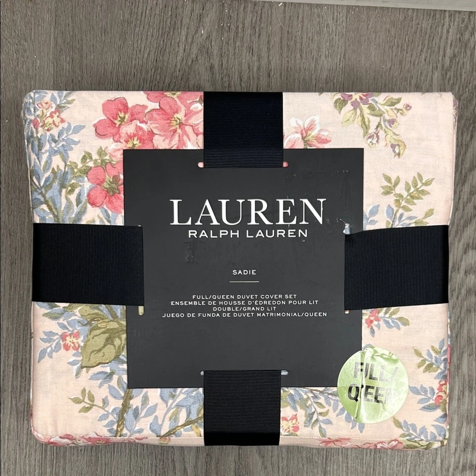 Lauren Ralph Lauren Sadie Floral Pink and Green Duvet Cover Full Queen Set - Image 3 of 4