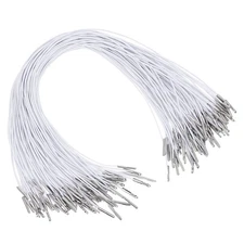 150 Pcs White Elastic Cord 14" 1.2mm Barbed Rope Stretch Metal Ends for Masks