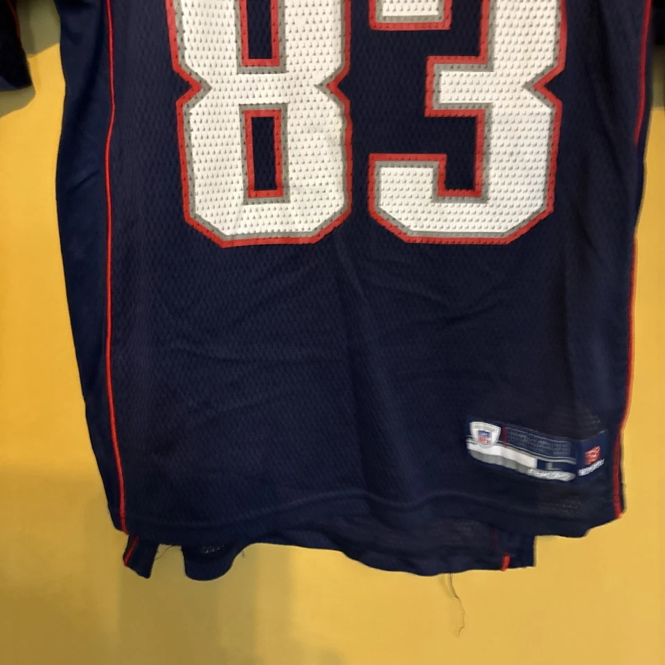 Camiseta Wes Welker New England Patriots niños talla L (14-16) azul Reebok 83 Foto 3 de 4