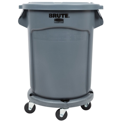 #ad Tabletop King Brute 20 Gallon Gray Trash Can Lid and Dolly Kit $137.50