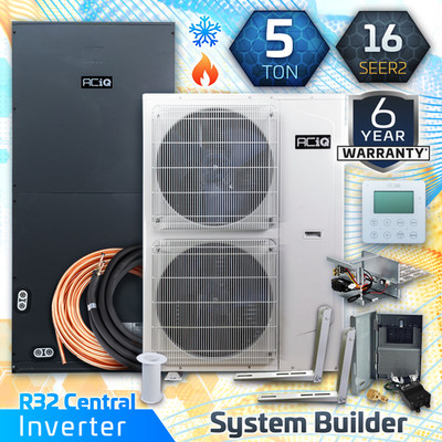 ACiQ 5 Ton Central Heat Pump Inverter Split System Air Conditioner, R32 AC Kit