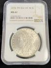 1878 7TF REV 78 MORGAN SILVER DOLLAR NGC MS61 NICE COIN