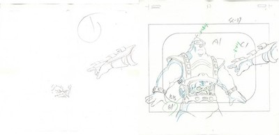 Krang of (TMNT) Turtles- 10 Original Production Drawings