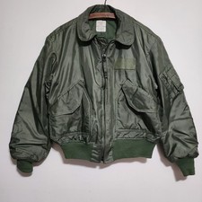 Vintage USGI CWU 45P Nomex Flight Jacket XL Sage Green Cold Weather Bomber 2003