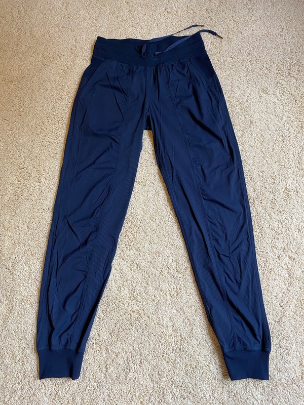 NEW Lululemon Women Pants Long Joggers Pockets Nylon Blue Sz 4 New W/O Tags NWOT