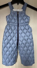 Moncler Goose Down Quilted Snow Pants Zip Up One Piece Blue Baby Size 6-8 Months