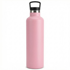 Water Bottle Stainless Steel Double Walled Vacuum Insulated with Straw 2 Lids