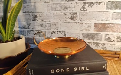 Vintage Coppercraft Guild Solid Copper Round Handled Candle Holder Made in USA