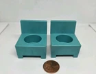 Vintage Fisher Price little people lot/2 turquoise blue chairs for Hospital 931
