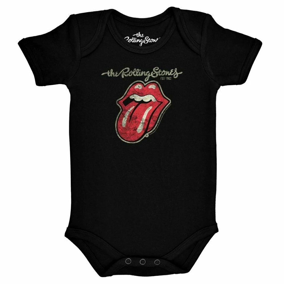 FEA Official Rolling Stones Classic Tongue Babygrow Bodysuit Rolling Stones Romper