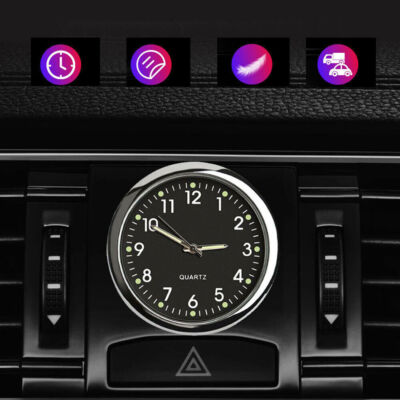 Luminous Car Dashboard Clock Stick-On Watch Accessories For Car Boat Truck Clock