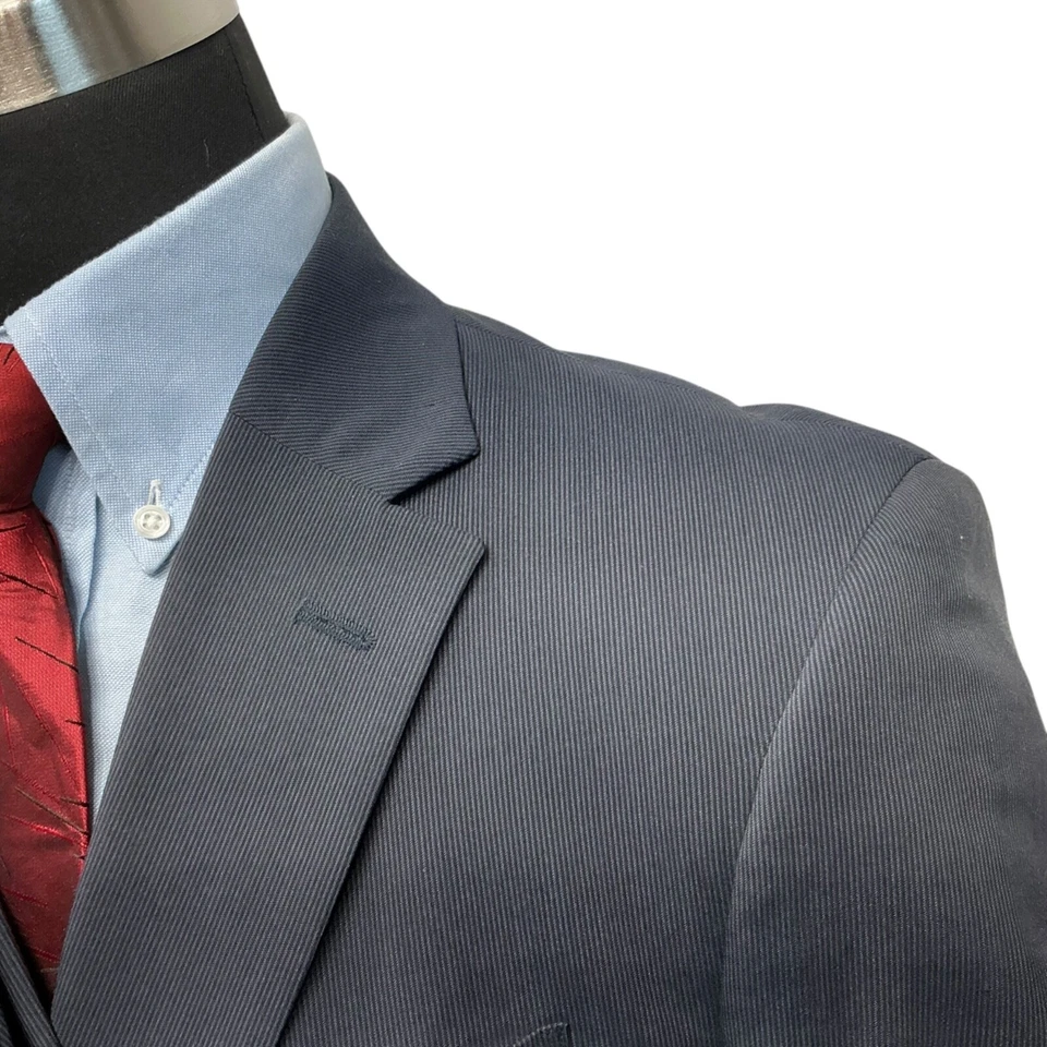 40R 34W Unhem Jones New York Micro Rayas Rayas 2 piezas Traje Pantalones Abrigo Chaqueta Foto 2 de 4