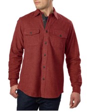 Grizzly Mountain Men's Long Sleeve Double Brushed Chamois Flannel Red