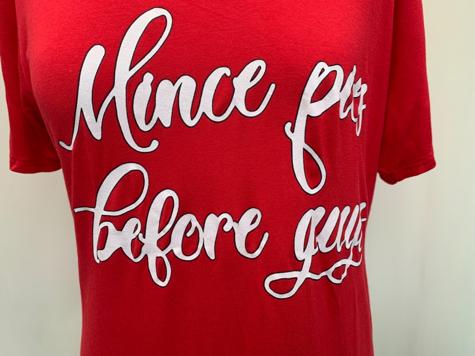 Christmas TShirt Boohoo size 12 red short sleeve viscose blend womens