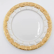 MEISSEN OPULENT GOLDEN BAROQUE GOLD LEAF PORCELAIN DESSERT PLATE 7.5'' DIAMETER