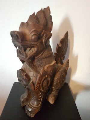 Wächterhund Selten Holz Statur ca. 25x10x35 Bali Skulptur  Handgemacht 3,2 Kg 