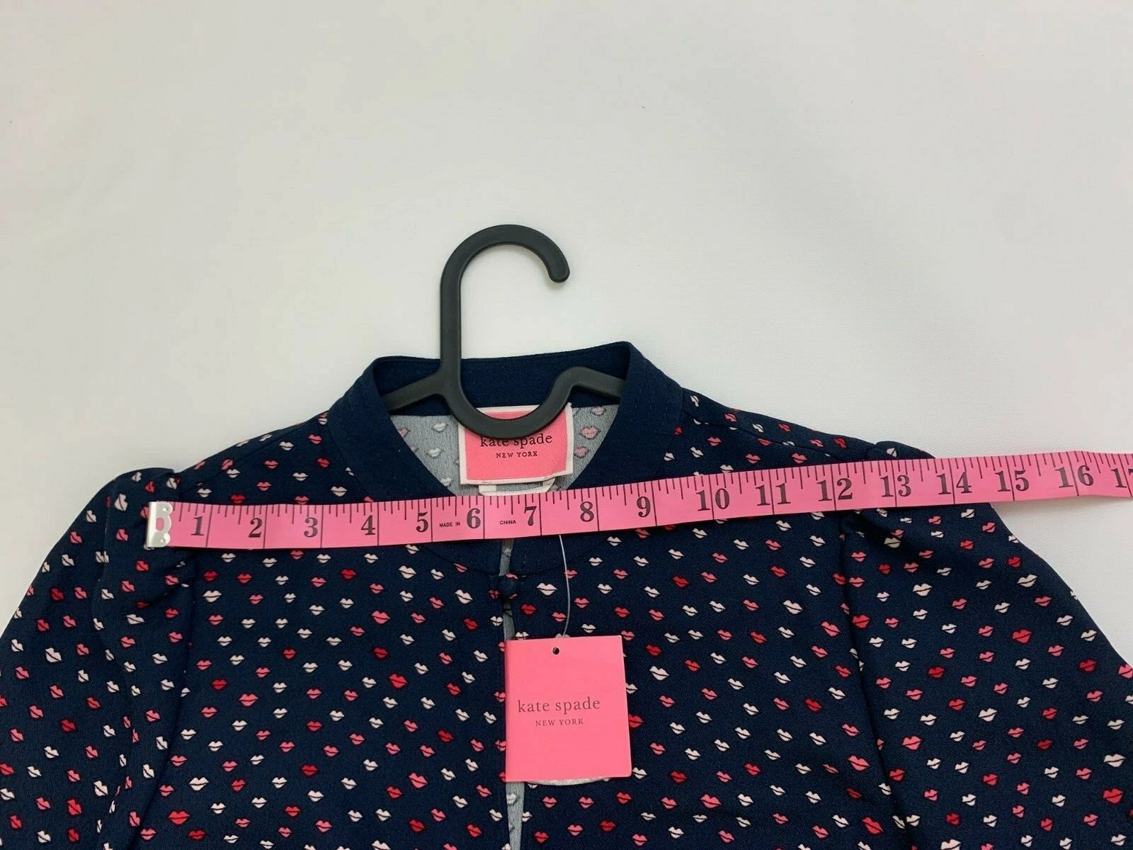 Abito New Kate Spade New York labbra crepe manica lunga taglia 00