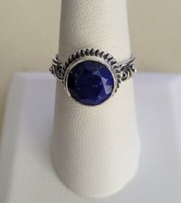 Lapis Lazuli 925 Sterling Silver Solitaire Ring Size 8 3.90 Cts