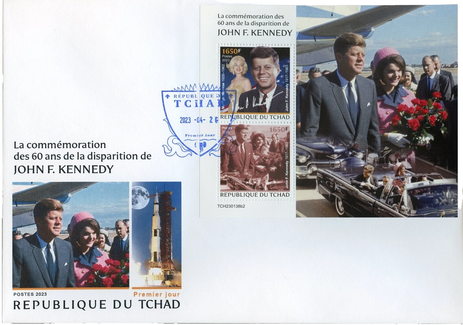 Chadian First Day Cover Famous People Postal Stamps