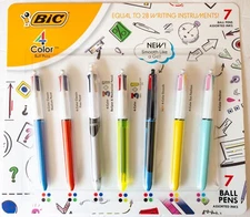 Bic 4 Color x 7 Ball Pens Set 2024 Model, Brand New-Sealed Package!