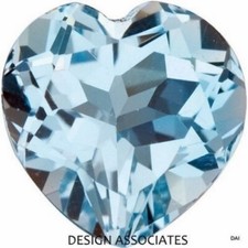 AQUAMARINE 4 MM HEART CUT BLUE COLOR EARTH MINED  TREATED 5 PIECE SET F-5175