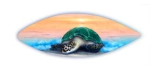 Sea Turtle beach sunrise hand painted handcrafted wooden surfboard wall art