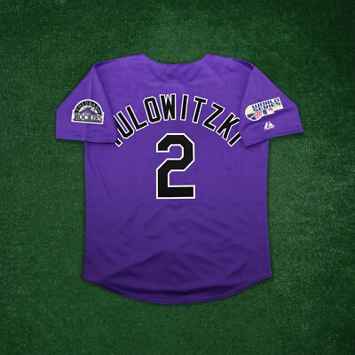 #ad Troy Tulowitzki 2007 Colorado Rockies World Series Alternate Purple Men#x27;s Jersey $149.99