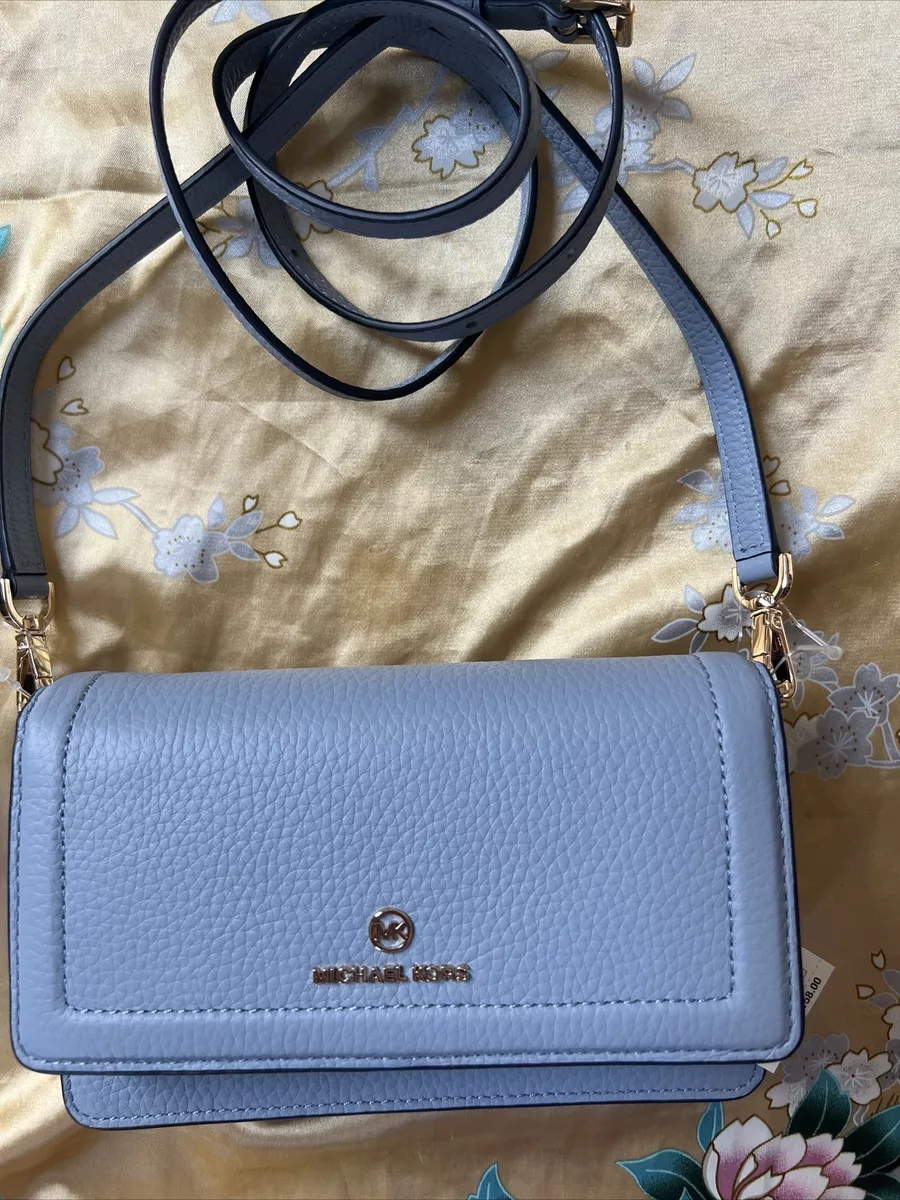 New Michael Kors Jet Set Charm Small Phone Crossbody Pale Blue