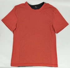 Lululemon Metal Vent Tech Short Sleeve Shirt Crewneck Sz L Red Black Men’s