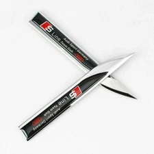 PAIR NEW Sline blade fender badge emblem badge Fit for A4 A6 TT RS A5 q5 q7