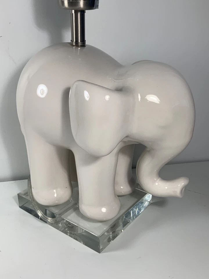 Pottery Barn Kids Ceramic & Glass Elephant Lamp 12.5 in. - Image 4 of 4