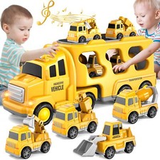 5 In 1 Construction Car Trucks Toys for Toddler Boys Birthday Gifts