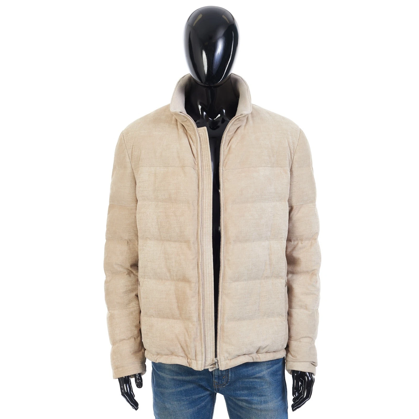 Brunello Cucinelli — BRUNELLO CUCINELLI 8995$ Soft Beige Padded & Quilted Leather Jacket