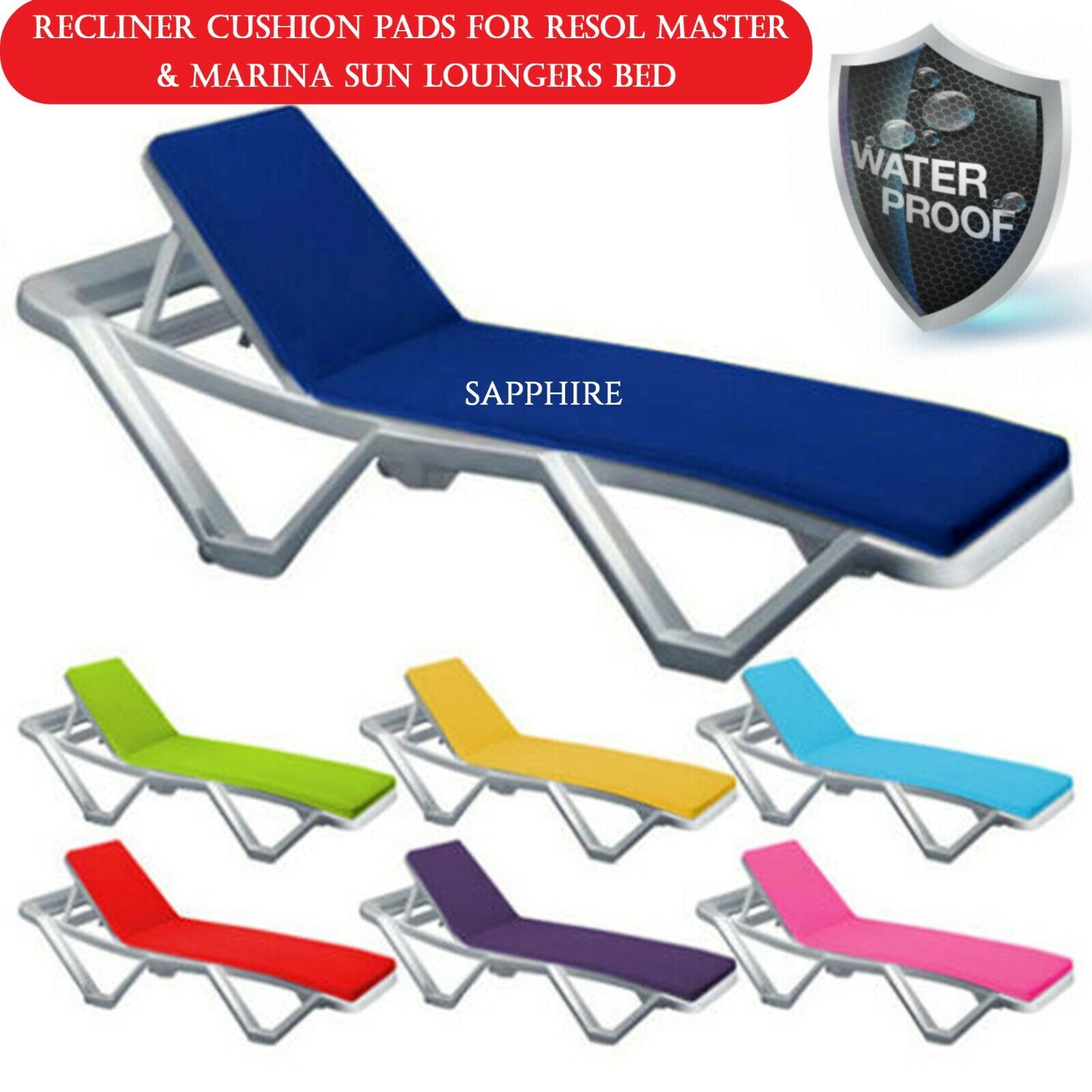 Sun Lounger Cushion Pad Replacement Chair Recliner Garden Outdoor Waterproof Pad GORĄCO, popularność