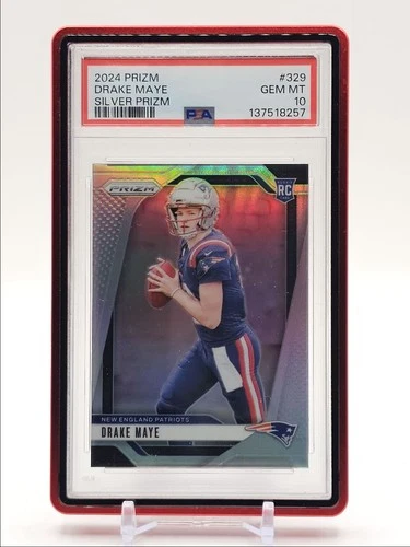 DRAKE MAYE 2024 PANINI PRIZM ROOKIE FOOTBALL SILVER RC PSA 10 Q0885