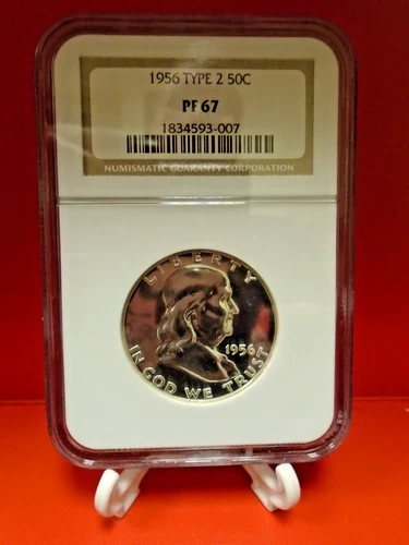 1956 United States Franklin Silver Half Dollar Type 2 NGC PF 67 Proof