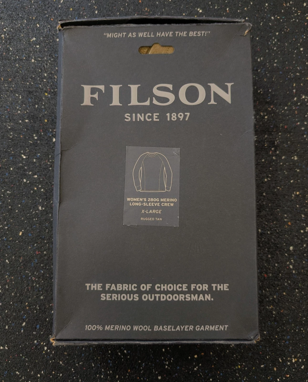 Filson Womens 280g Merino Wool Crewneck Long Sleeve Base Layer Thermal Shirt Tan