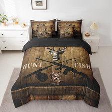 Rustic Deer Bedding Set King Size 7-Piece Farmhouse Comforter  Sheet Set