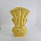 Vintage Shawnee Yellow Vase with Bow 9” Art Pottery 1940’s USA 819 EUC