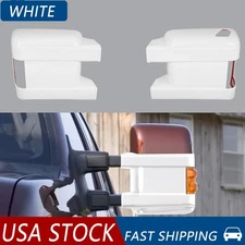 White Rearview Mirror Covers Cap W/signal Hole For 08-16Ford F250 F350 F450 F550