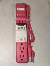 Cyber Power 6-Outlet Surge Protector Pink 500 Joules 2ft