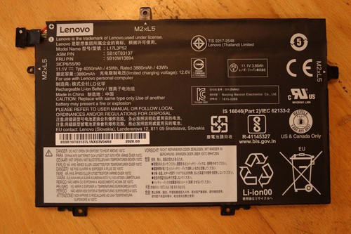 Original Akku Lenovo Thinkpad L480 L490 L580 L590 L14 L15  (72%) - 5B10W138